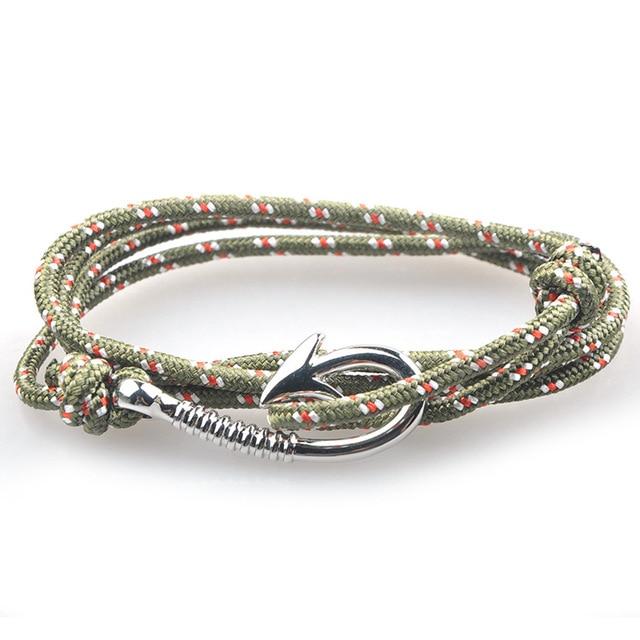 West Anchor Light Grey Patterned Hook Bracelet (Silver)