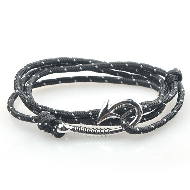 West Anchor Light Grey Patterned Hook Bracelet (Silver)